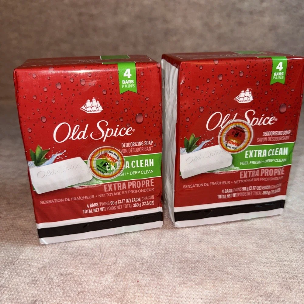 Old‎ Spice Deodorizing Bar Soap Extra Clean Fresh & Deep Clean 3.17 oz. 8 Bars